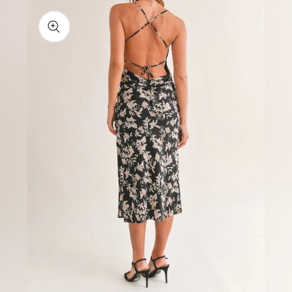 M^BLE Satin Summer Midi Dress NWT - Picture 2 of 13